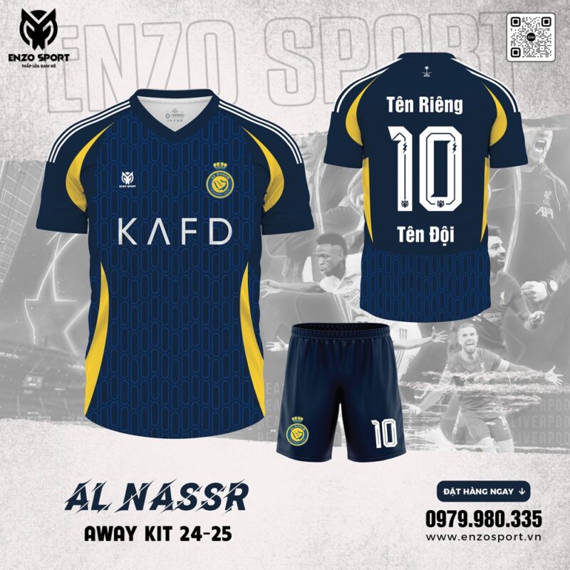 Áo Bóng Đá Al Nassr Away Kit 24/25 - Xanh Than