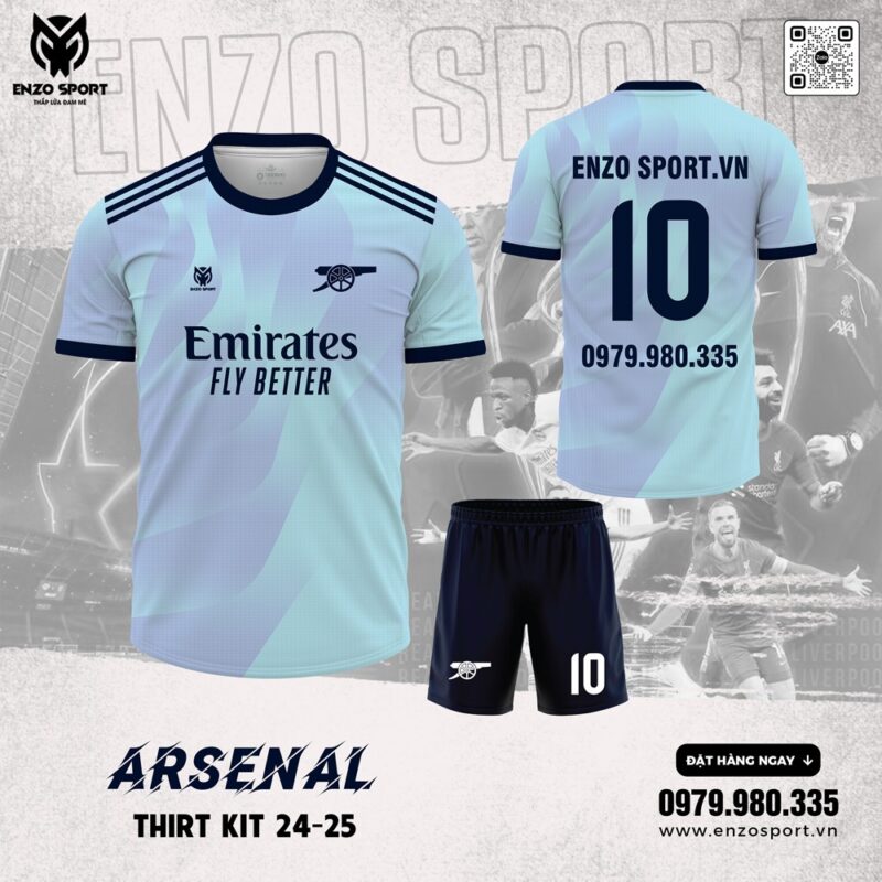 Áo Đấu Arsenal 24-25 Sân Khách Màu Tím Xanh