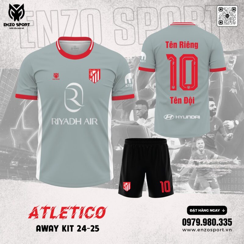 Áo Đấu Atlético Sân Khách 24-25 Màu Xám – Enzo Sport
