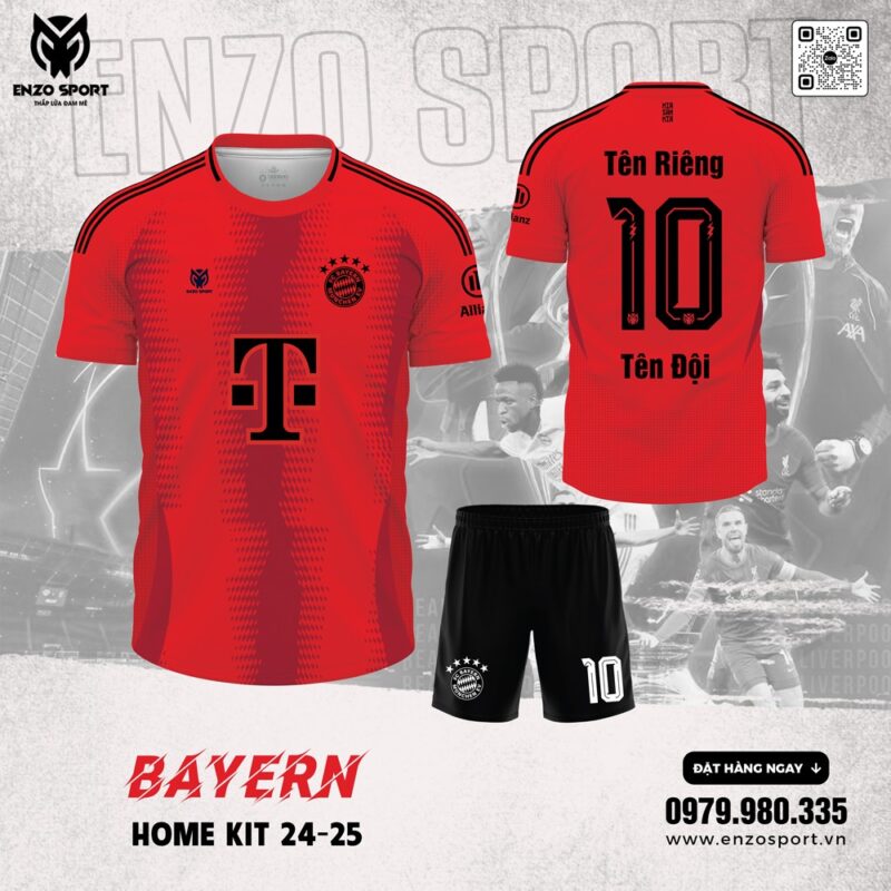 Áo Đấu Bayern Munich Sân Nhà 2024–2025 Màu Đỏ Chính Hãng