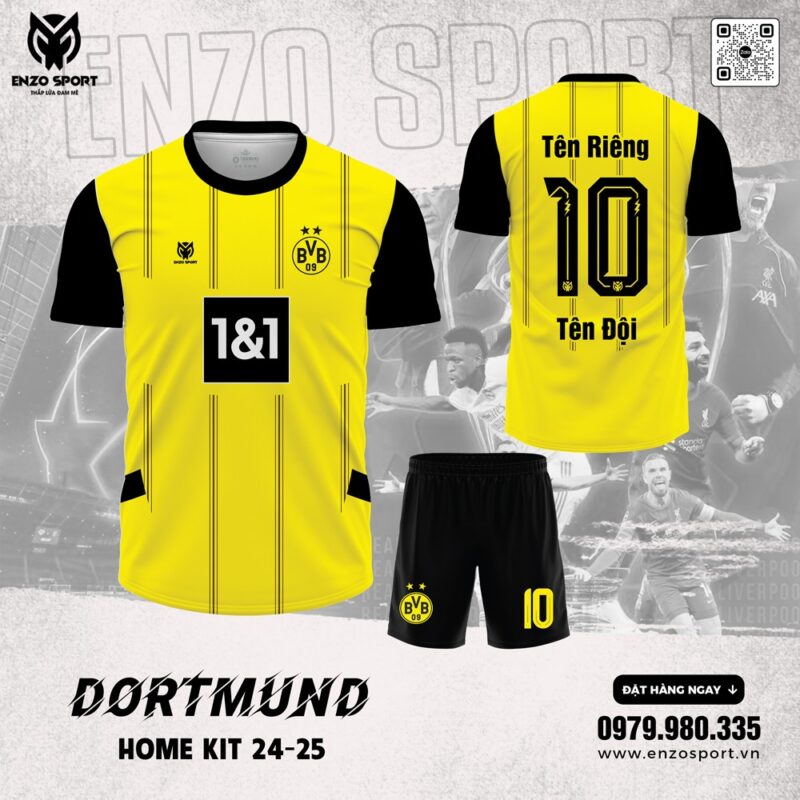 Áo Bóng Đá CLB Dortmund Sân Nhà 2025 - Vàng Đen