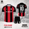 Áo Bóng Đá Fulham Sân Khách 2024-2025 Màu Đỏ Đen