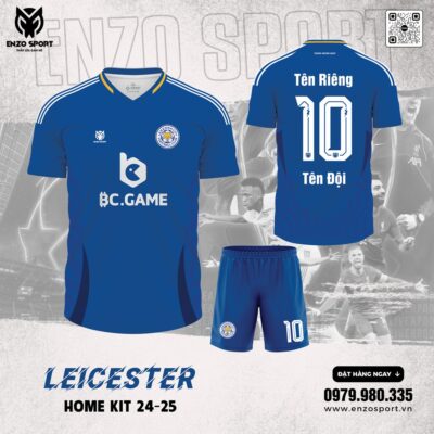 Áo Bóng Đá CLB Leicester Sân Nhà 2025 - Màu Xanh Bích