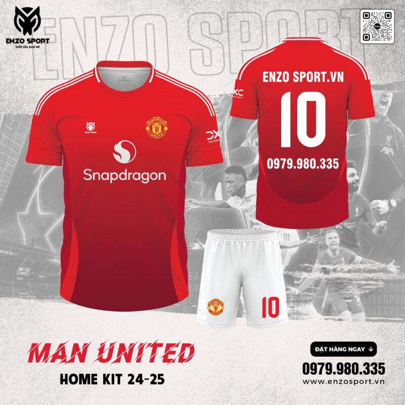 Áo Bóng Đá Manchester United Sân Nhà 2024-2025 Màu Đỏ