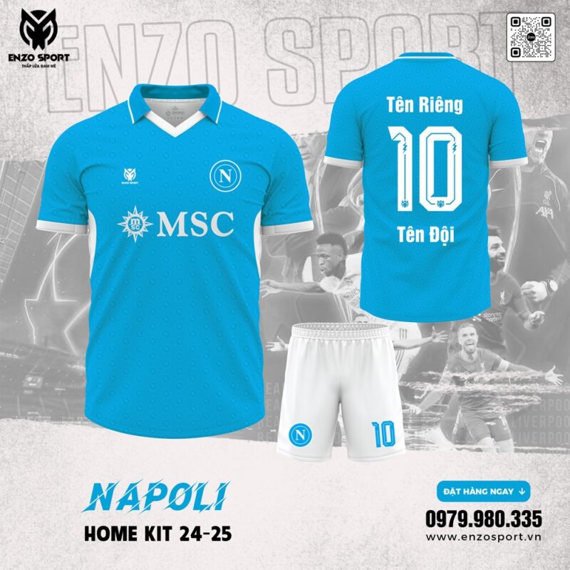 Áo Bóng Đá CLB Napoli Sân Nhà 2025 Màu Xanh