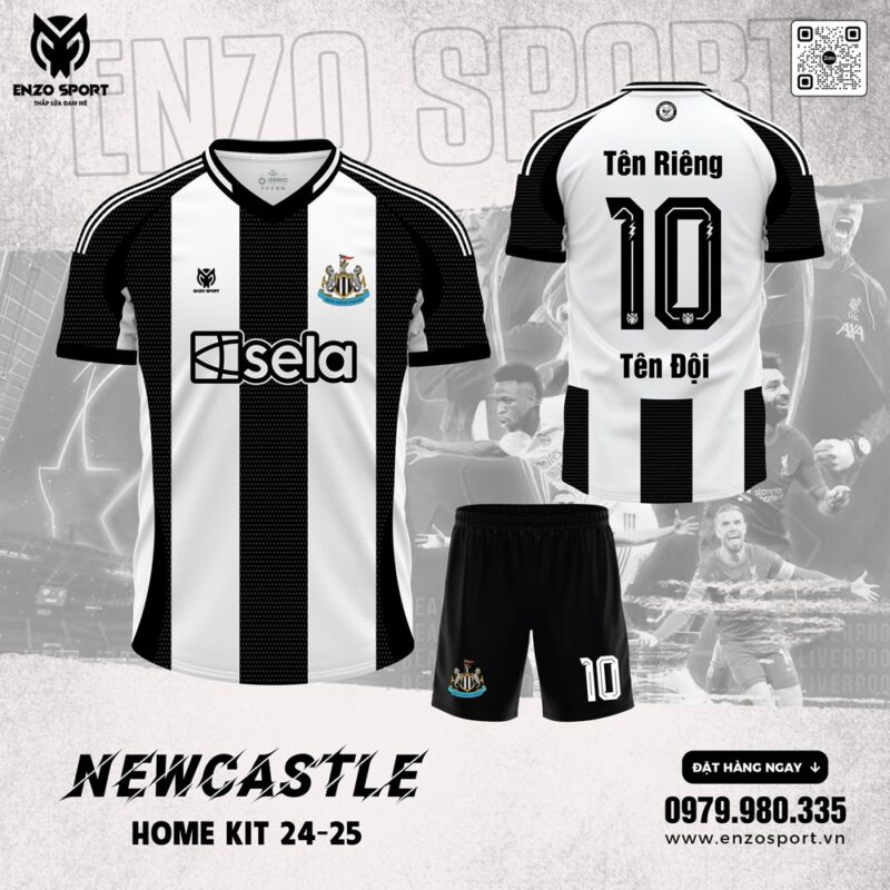 Áo Bóng Đá CLB Newcastle Sân Nhà 2024-2025 - Đen Trắng