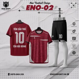 Áo Bóng Đá Không Logo ENO-02 Màu Đỏ