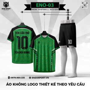 Áo Bóng Đá Không Logo ENO-03 Màu Xanh Lá