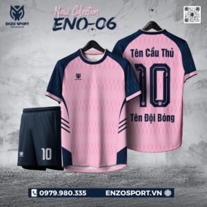 Áo Bóng Đá Không Logo ENO-06 Màu Hồng