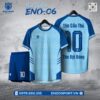 Áo Bóng Đá Không Logo ENO-06 Màu Xanh Dương Nhạt