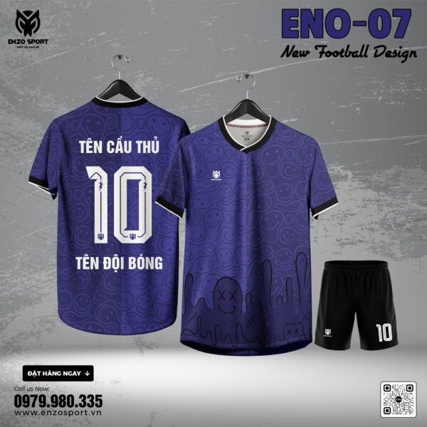 Áo Bóng Đá Không Logo ENO-07 Màu Tím