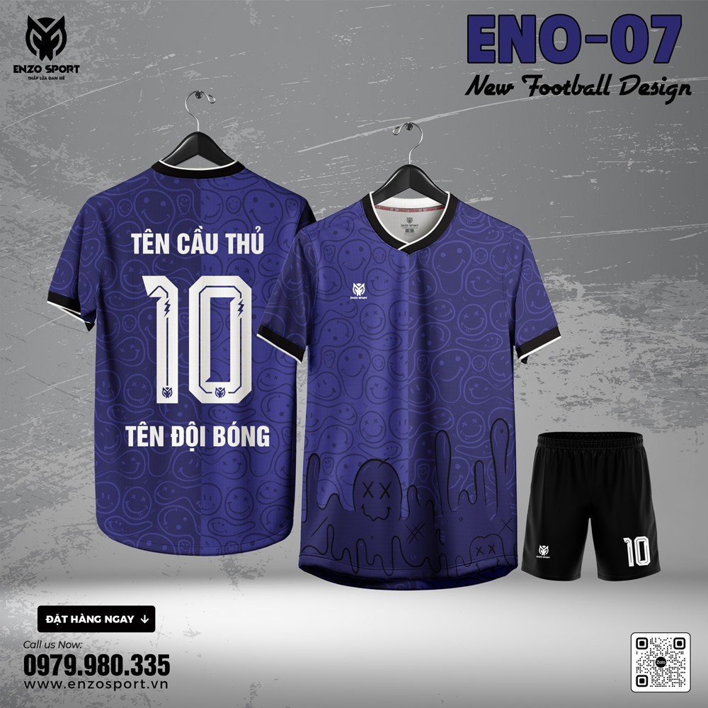 Áo Bóng Đá Không Logo ENO-07 Màu Tím