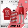 Áo Bóng Đá Không Logo ENO-16 Màu Đỏ