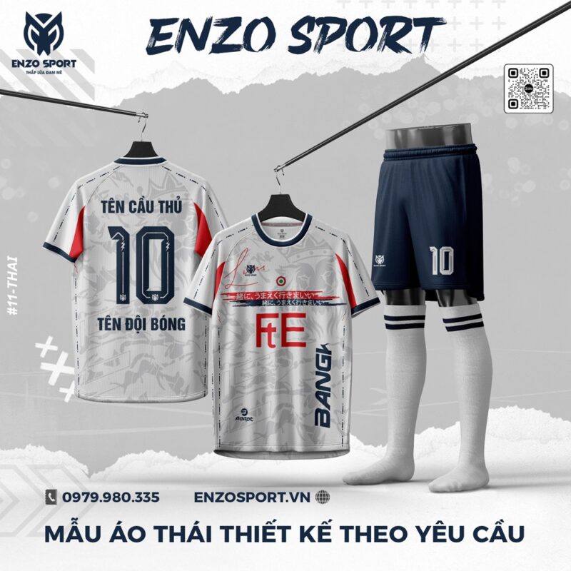 Áo Bóng Đá Thái Phối Màu Trắng Bạc Đẹp Mắt