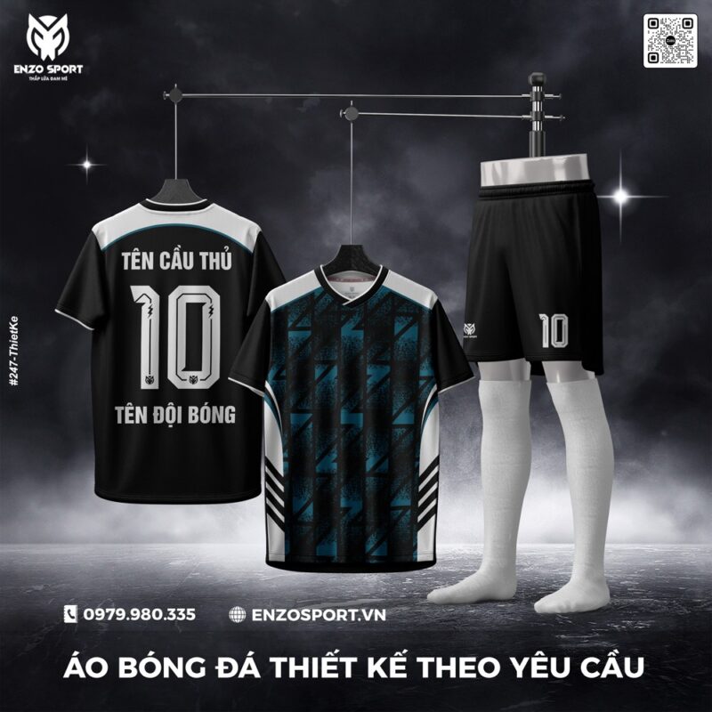 Áo Bóng Đá Thiết Kế Theo Yêu Cầu Màu Đen - Trẻ Trung Cá Tính