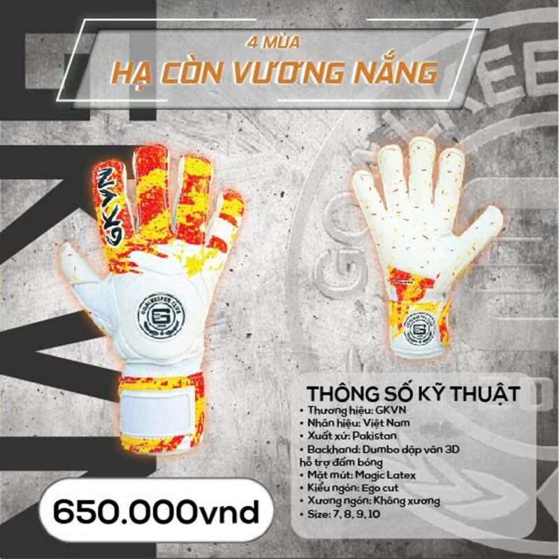 Găng Tay Thủ Môn GKVN - Hạ Còn Vương Nắng | Màu Cam Đỏ Vàng