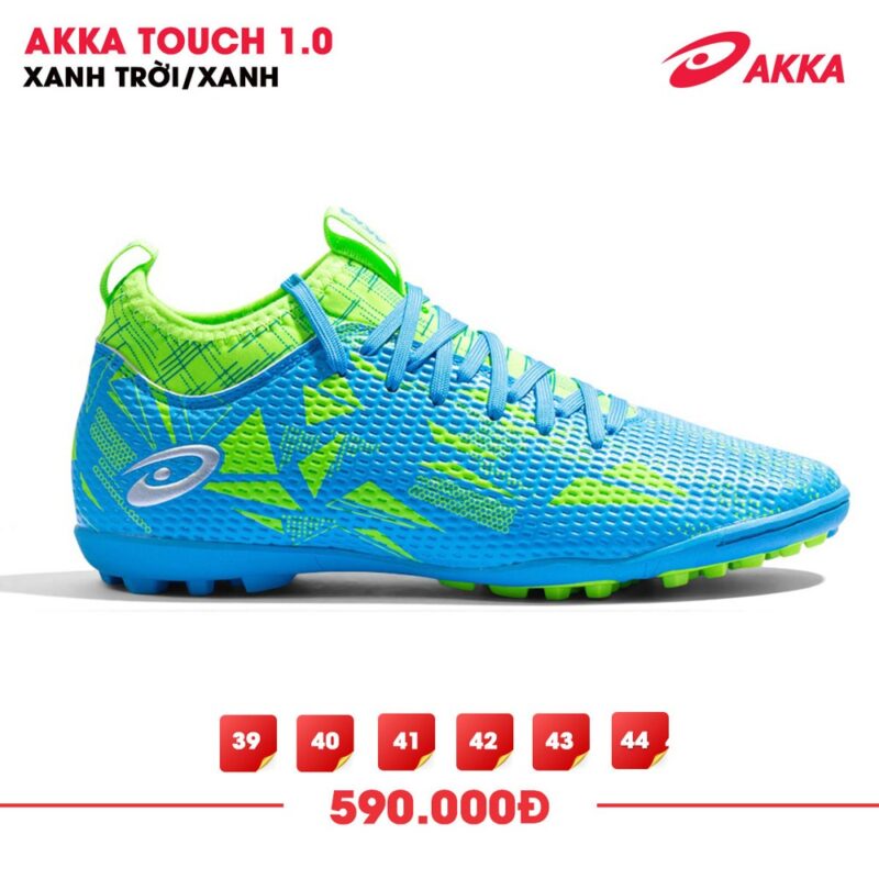 Giày đá bóng AKKA TOUCH 1.0 - Xanh trời/Xanh neon