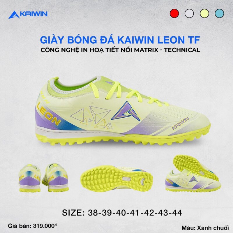 Giày bóng đá Kaiwin Leon TF - Xanh Chuối nổi bật