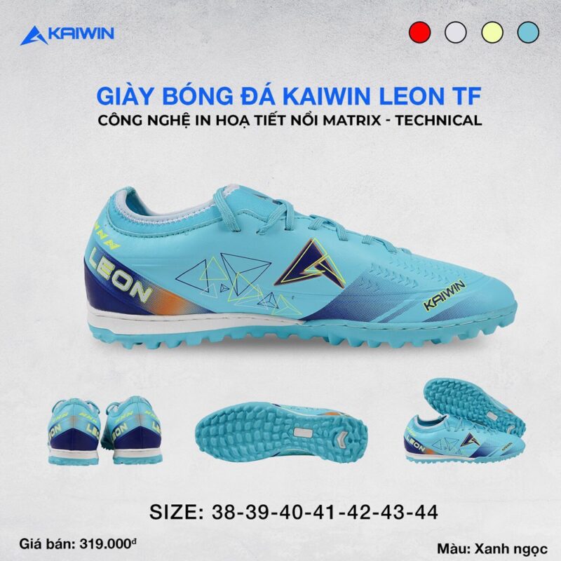 Giày Bóng Đá Kaiwin Leon TF Xanh Ngọc