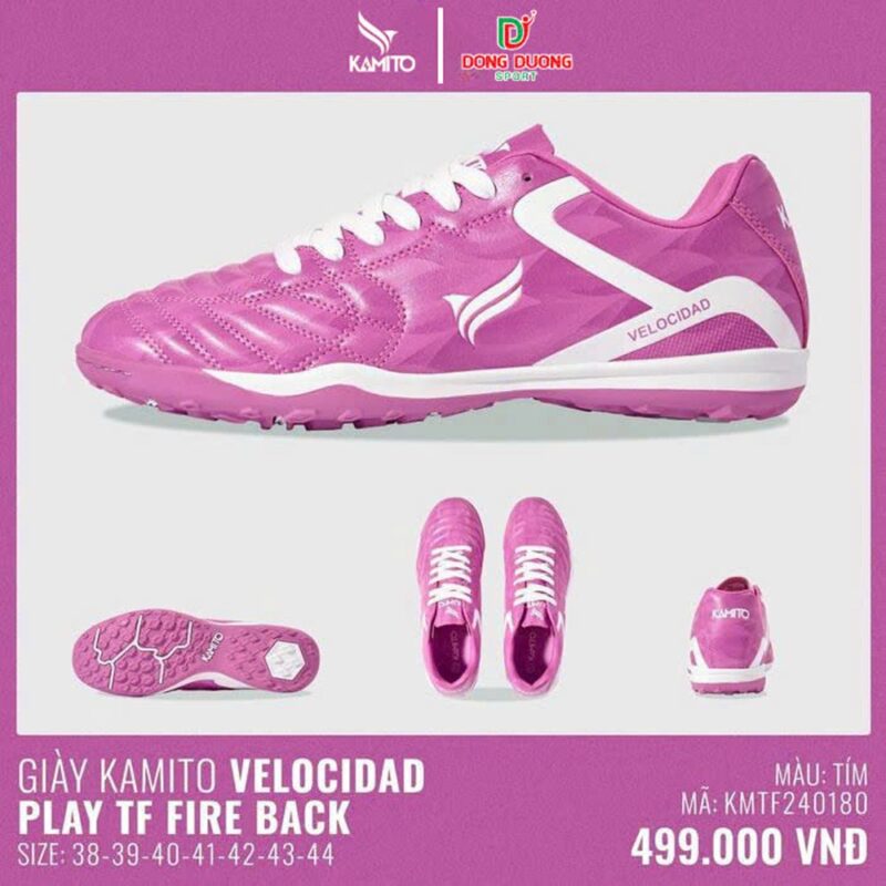 Giày Kamito Velocidad Play TF Fire Back Tím - Cá Tính & Linh Hoạt Trên Sân Cỏ Nhân Tạo