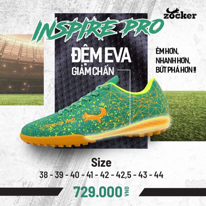 Giày Zocker Inspire Pro Xanh Lá – Sức Sống Của Sân Cỏ