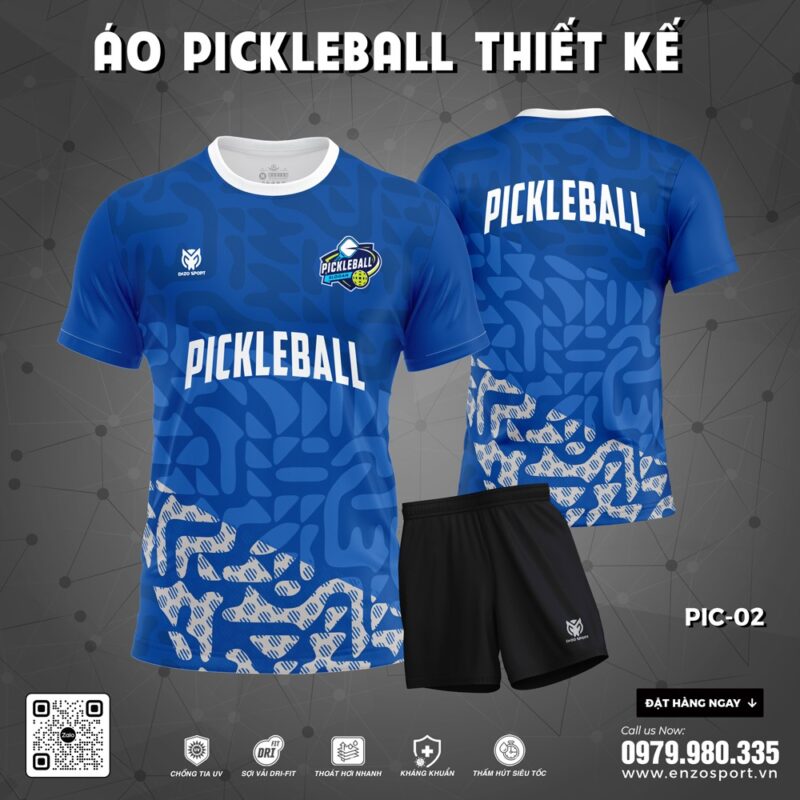 Áo Pickleball Xanh Dương Đậm – Thiết Kế Năng Động PIC-02