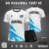 Áo Pickleball trắng phối xanh dương – Mã PIC-10