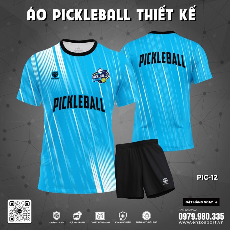 Áo Thể Thao Pickleball PIC-12 Xanh Dương Năng Động