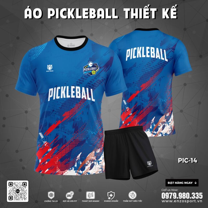 Áo Pickleball Thiết Kế Xanh Dương Năng Động