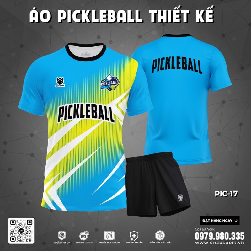 Áo Pickleball PIC-17 – Xanh Dương Năng Động