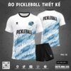 Áo Pickleball trắng họa tiết xanh – DRI-FIT, thoáng mát, chống UV