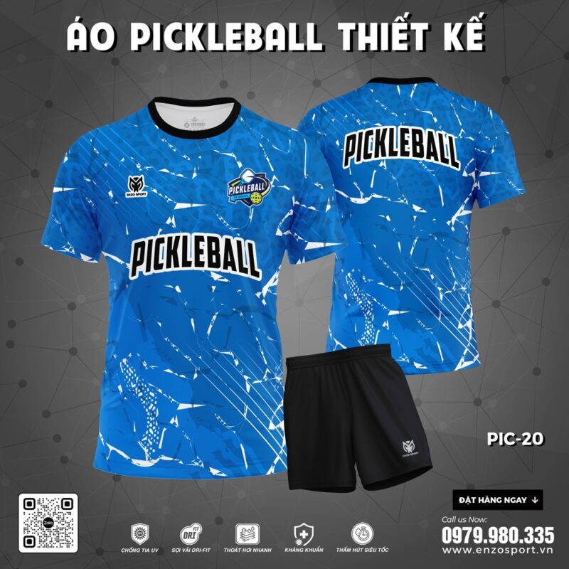 Áo Pickleball Xanh Dương Thiết Kế Năng Động PIC-20