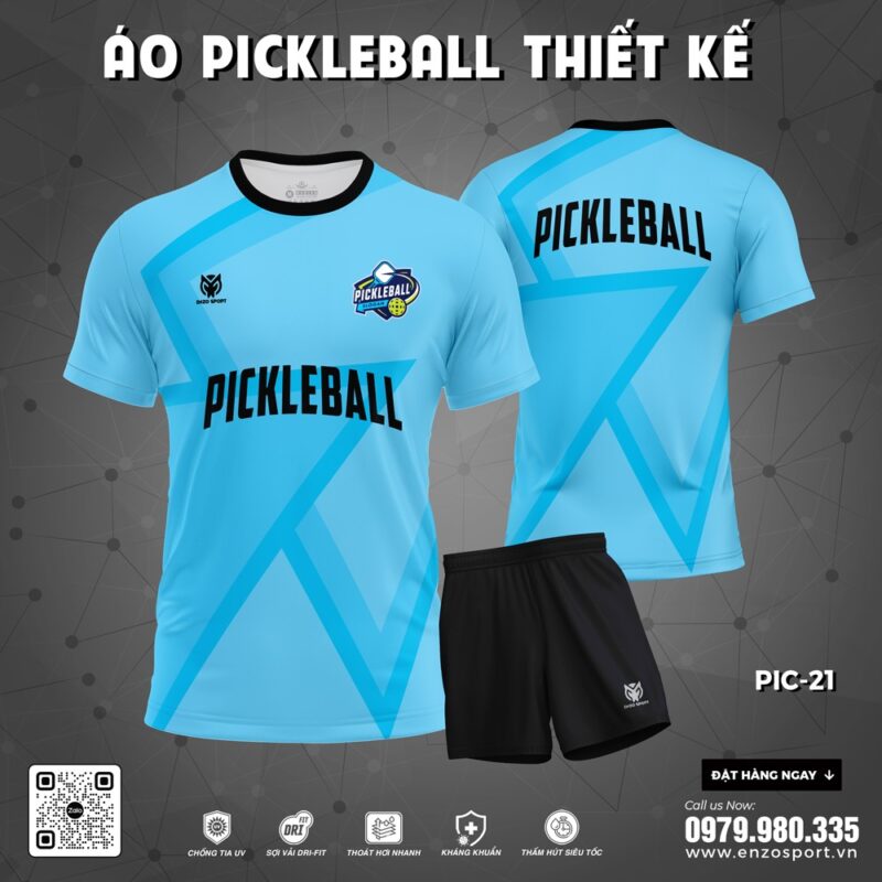 Áo Thể Thao Pickleball Thiết Kế Màu Xanh Da Trời - Phong Cách & Tối Ưu Hiệu Suất