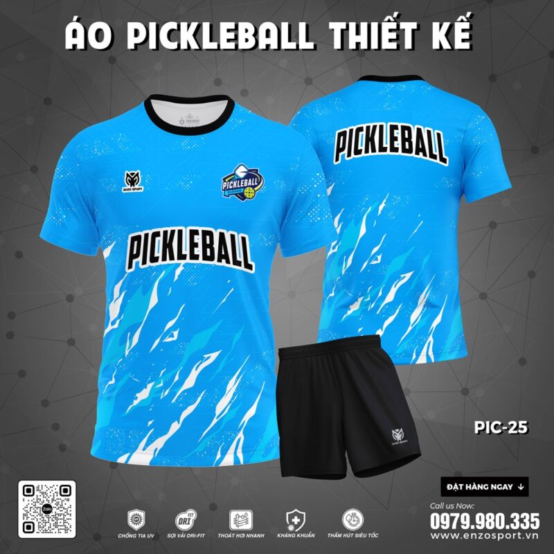 Áo thể thao Pickleball thiết kế PIC-25 xanh dương – thời trang & tiện dụng