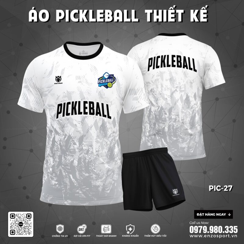 Áo Thể Thao Pickleball Trắng Textured – Năng Động & Hiện Đại