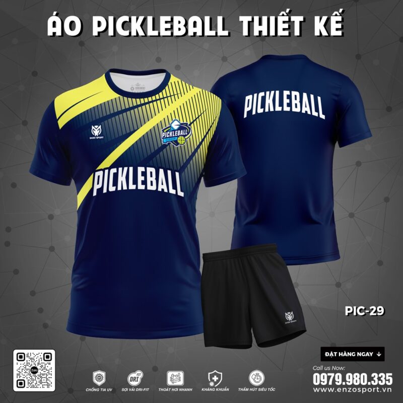 Áo Pickleball thiết kế xanh navy PIC-29
