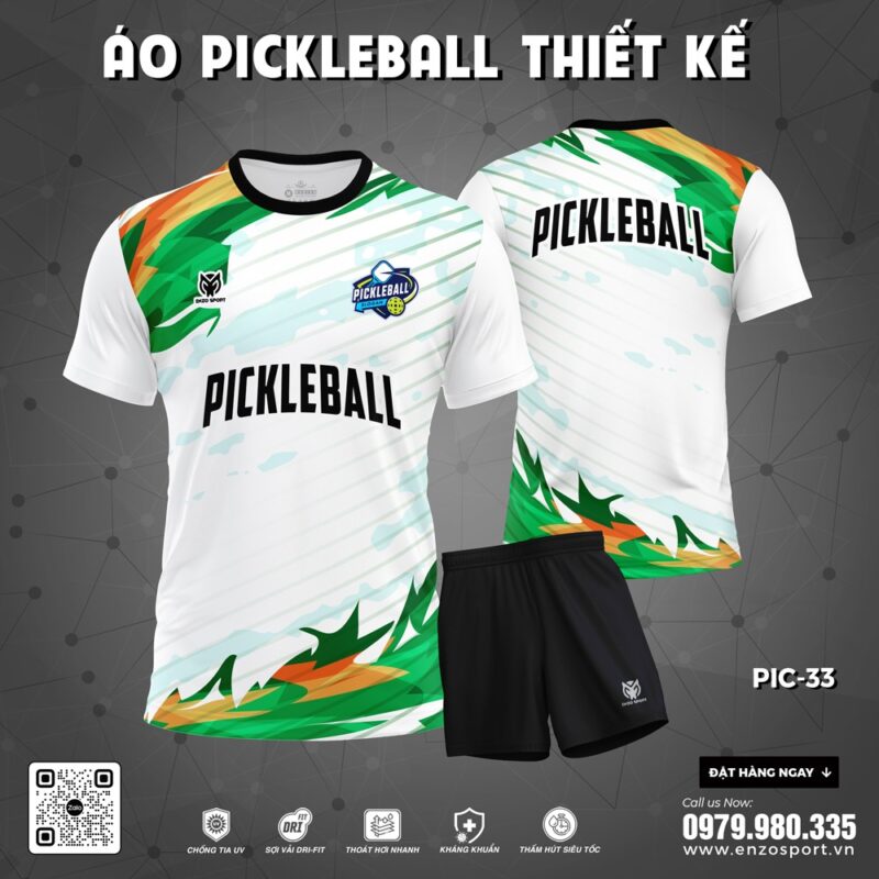 Áo Pickleball Thiết Kế Trắng Năng Động PIC-33