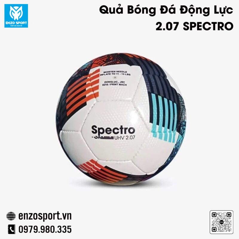 Quả bóng đá Động Lực SPECTRO UHV 2.07 – Trắng phối cam đỏ hiện đại