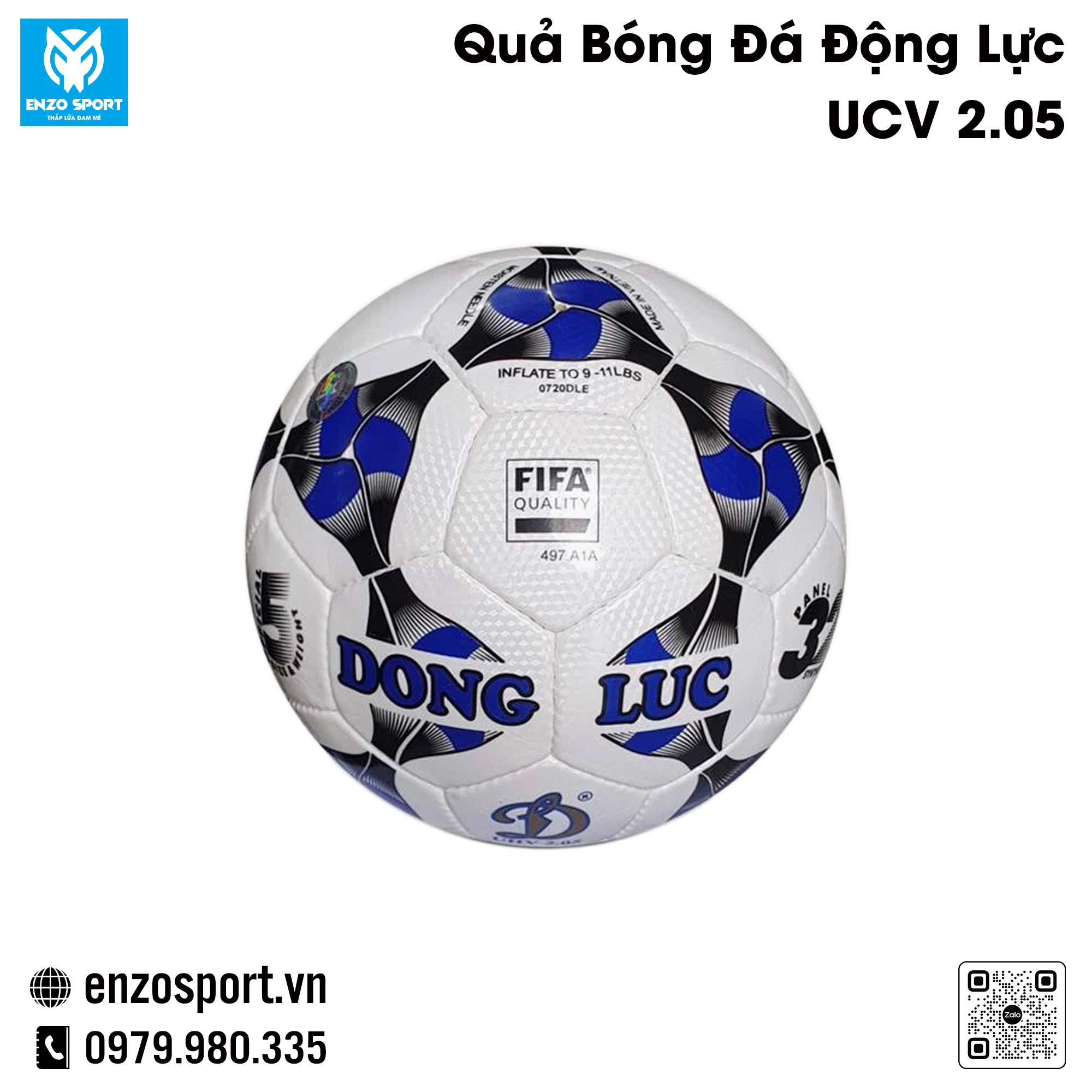 Quả Bóng Đá Động Lực UCV 2.05 màu trắng chính hãng chất lượng cao
