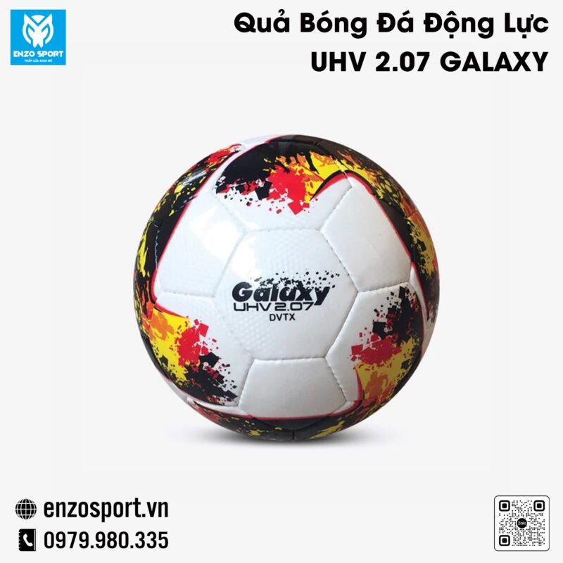 Quả Bóng Đá Động Lực UHV 2.07 GALAXY - Màu Trắng Họa Tiết Đỏ Vàng