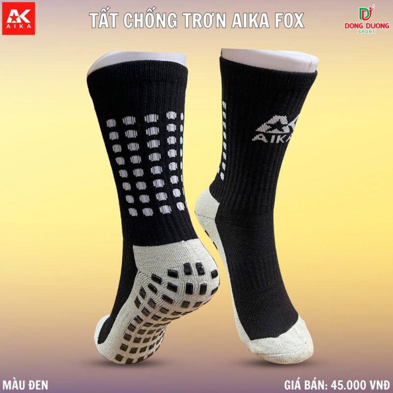 Tất Chống Trơn AIKA FOX Ngắn Cổ – Màu Đen