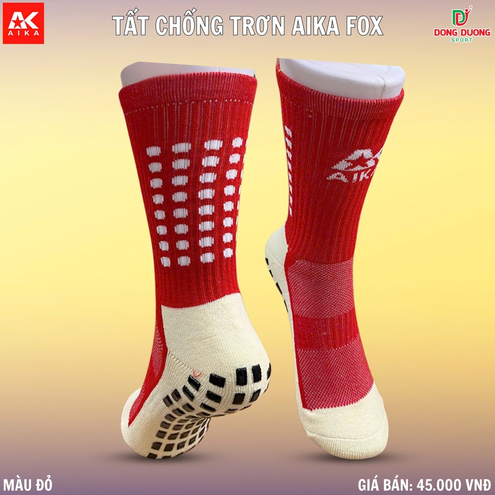 Tất Chống Trơn AIKA FOX Màu Đỏ Nổi Bật