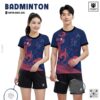 Áo Cầu Lông Xanh Navy Đỏ Cam Thiết Kế Năng Động - ENZOSPORT 09