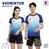 Áo Cầu Lông Thiết Kế Ombre Trắng Xanh Năng Động