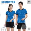 Áo cầu lông xanh dương thiết kế thể thao nổi bật