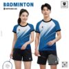 Áo cầu lông xanh dương phối trắng - Thiết kế nổi bật, phong cách thể thao mạnh mẽ