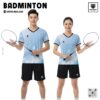 Áo cầu lông xanh da trời họa tiết hiện đại unisex EnzoSport