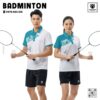 Áo Cầu Lông Enzo Sport Màu Trắng Xanh Ngọc Thiết Kế Năng Động