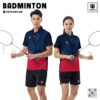 Áo cầu lông Enzo Sport xanh navy phối đỏ đô – Thiết kế năng động, đậm chất thể thao
