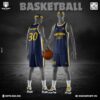 Đồng phục bóng rổ xanh navy phối vàng - Thiết kế Enzo Sport cá tính & chuyên nghiệp